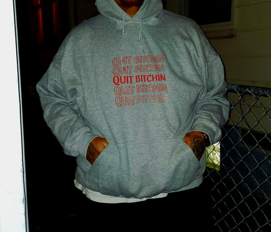 Quit Bi***in Grocery Logo Pull Over Hoodie